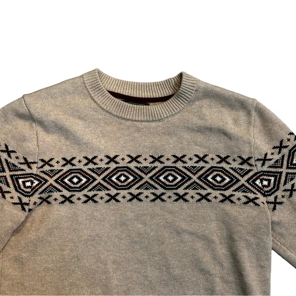 Rorie Whelan Men’s Fair Isle Crewneck Oatmeal Sweater Size Medium​​​​​​ - Picture 4 of 8